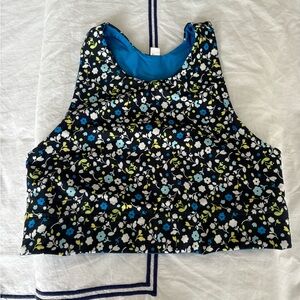 Addison Bay Floral Tank Top - Navy Blue